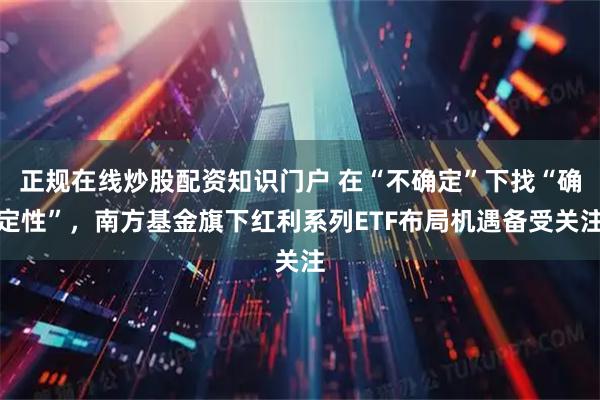 正规在线炒股配资知识门户 在“不确定”下找“确定性”，南方基金旗下红利系列ETF布局机遇备受关注